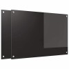 Konyhai hátfal 2 pcs fekete 90 x 60 cm edzett üveg