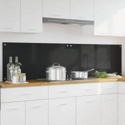 Konyhai splashback fekete 100 x 50 x 0,8 cm edzett üveg