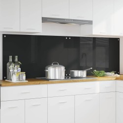 Konyhai splashback fekete 100 x 60 x 0.8 cm edzett üveg