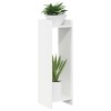 Növényállvány polcokkal fehér 30 x 30 x 100 cm mérnöki fa
