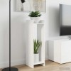 Növényállvány polcokkal 2 pcs fehér 30 x 30 x 100 cm mérnöki fa