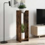 Növényállvány 2 pcs füstölt tölgy 30 x 30 x 100 cm mérnöki fa