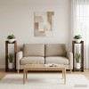 Növényállvány 2 pcs füstölt tölgy 30 x 30 x 100 cm mérnöki fa