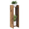 Növényállvány polcokkal öreg fa 30 x 30 x 100 cm mérnöki fa