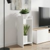 Növényállvány polcokkal fehér 30 x 30 x 80 cm mérnöki fa