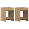 Növényállvány 2 pcs kézműves tölgy 30 x 30 x 40 cm mérnöki fa