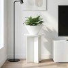 Növényállvány 2 pcs magasfényű fehér ø29,5 x 40 cm szerelt fa