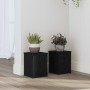 Növényállvány 2 pcs fekete tölgy 15 x 15 x 20 cm faanyag