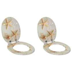 Wc ülőke 2 pcs sárga és fehér 44 x 38 cm mdf lap