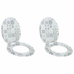 Wc ülőke 2 pcs kék és fehér porcelán 44 x 38 cm mdf lap