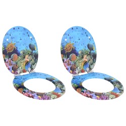 Wc ülőke 2 pcs mély tengerkék 44 x 38 cm mdf lap