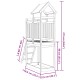 Játék torny barna 52,5 x 110,5 x 215 cm szilárd impregnált fa