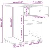 Nyomtatóállvány fiókkal fekete tölgy 60 x 40 x 68.5 cm faanyag