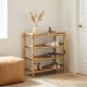 Cipőtartó polcokkal természetes 4-szintes bambusz