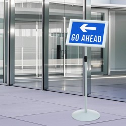 Pedestal poszter állvány ezüst 33 x 33 x 126 cm pvc és acél