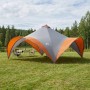 Partysátor tetővel szürke és narancs 600 x 600 x 400 cm