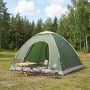 Kempingssátor tetővel zöld 275 x 215 x 125 cm