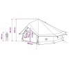 Tipi sátor tetővel zöld 800 x 800 x 430 cm poliészter és acél