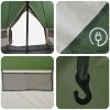 Tipi sátor tetővel zöld 250 x 250 cm poliészter és acél