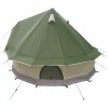 Tipi sátor tetővel zöld 250 x 250 cm poliészter és acél