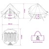 Tipi sátor tetővel zöld 250 x 250 cm poliészter és acél