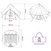Tipi sátor tetővel kék 250 x 250 cm poliészter és acél