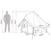 Tipi sátor szürke és narancs 250 x 250 cm poliészter és acél