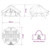 Tipi sátor barna szürke 700 x 700 x 395 cm poliészter és acél
