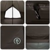 Tipi sátor barna szürke 600 x 600 x 350 cm poliészter és acél