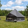 Tipi sátor barna szürke 600 x 600 x 350 cm poliészter és acél