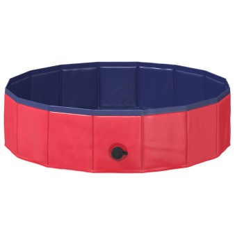 Gyerekmedence piros ø 80 x 20 cm vastag pvc és mérnöki fa