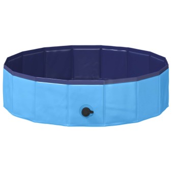 Gyerekmedence kék ø 80 x 20 cm vastag pvc és mérnöki fa