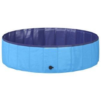Gyerekmedence kék ø 120 x 30 cm vastag pvc és mérnöki fa