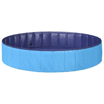 Gyerekmedence kék ø 160 x 30 cm vastag pvc és mérnöki fa