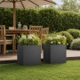 Kerti cserép 2 db fekete 20 x 20 x 20 cm hidegen hengerelt acél