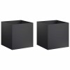 Kerti cserép 2 db fekete 20 x 20 x 20 cm hidegen hengerelt acél