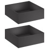 Kerti cserép 2 db fekete 60 x 60 x 20 cm hidegen hengerelt acél