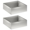 Kerti cserép 2 db ezüst 60 x 60 x 20 cm rozsdamentes acél