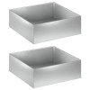 Kerti cserép 2 db ezüst 60 x 60 x 20 cm horganyzott acél