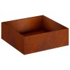Kerti cserép 2 db rozsdás 60 x 60 x 20 cm időjárásálló acél