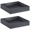 Kerti cserép 2 db antracitszürke 80 x 80 x 20 cm