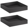 Kerti cserép 2 db fekete 100 x 100 x 20 cm