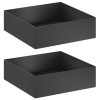 Kerti cserép 2 db fekete 80 x 80 x 30 cm hidegen hengerelt acél