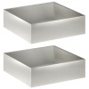 Kerti cserép 2 db ezüst 80 x 80 x 30 cm rozsdamentes acél