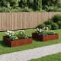 Kerti cserép 2 db rozsdás 80 x 80 x 30 cm időjárásálló acél