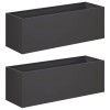 Kerti cserép 2 db fekete 40 x 20 x 20 cm hidegen hengerelt acél