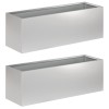 Kerti cserép 2 db ezüst 40 x 20 x 20 cm horganyzott acél