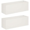 Kerti cserép 2 db fehér 60 x 20 x 20 cm hidegen hengerelt acél