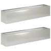 Kerti cserép 2 db ezüst 80 x 20 x 20 cm rozsdamentes acél