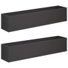 Kerti cserép 2 db fekete 100 x 20 x 20 cm
